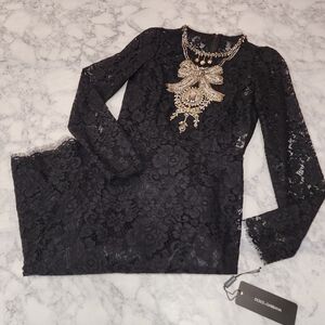 Dolce & Gabbana Lace Sheath Midi Dress